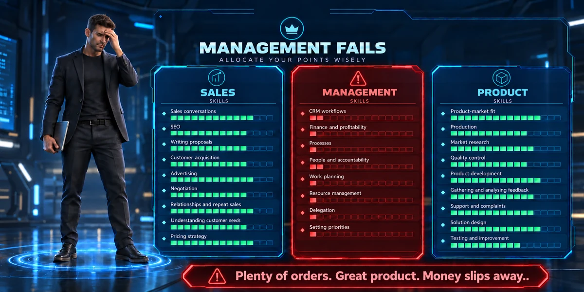 Management fails: plenty of orders and a great product, but money slips away.